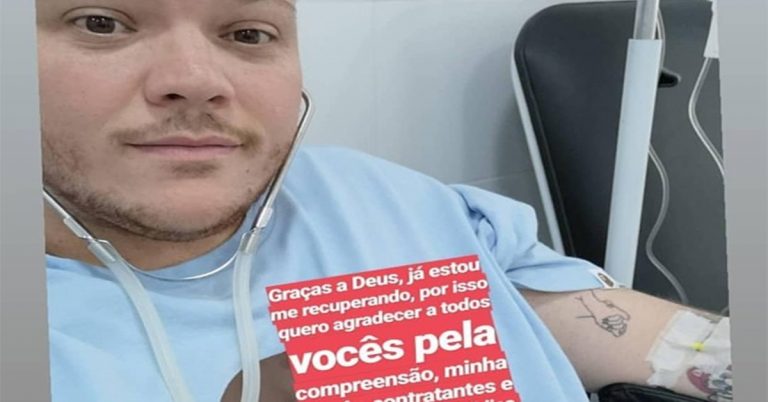 Qual o cantor que está mal no hospital?